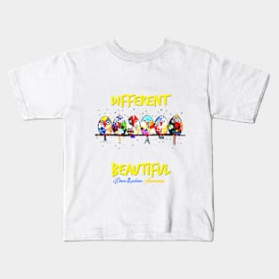 Different Beautiful Down Syndome Swareness Fish Gift Kids T-Shirt